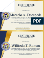 GES appreciation certificates