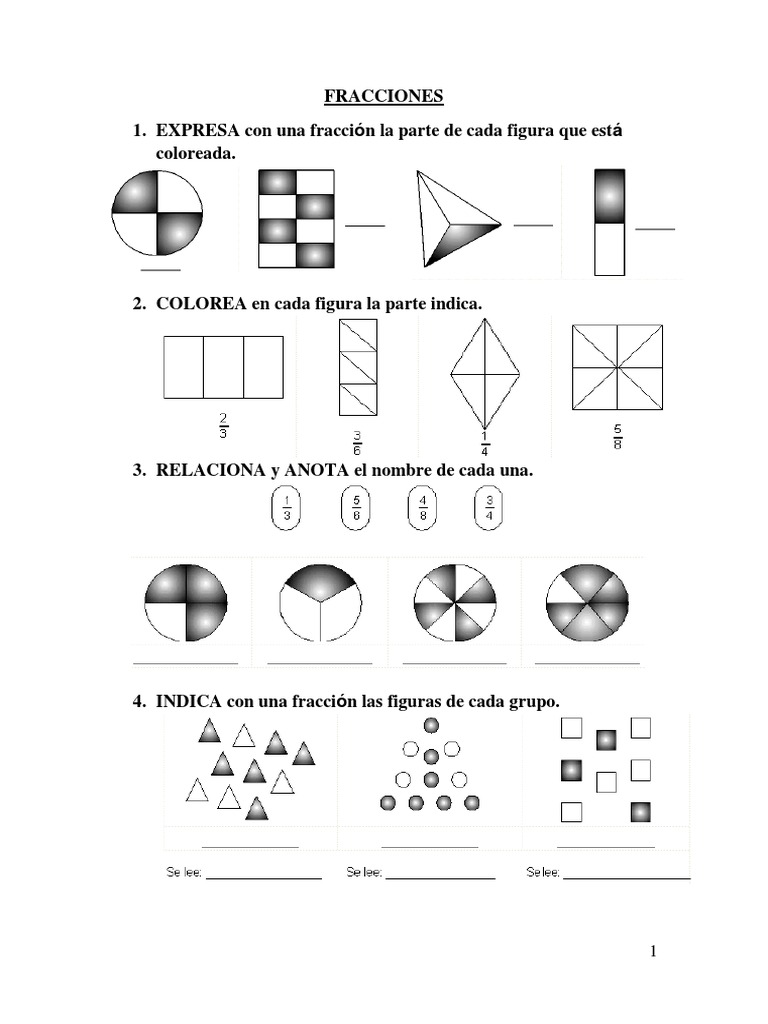 Ejercicios de Fracciones para 5to Grado | PDF | Arte