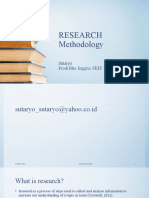 Research Methodology: Sutaryo Prodi Bhs. Inggris, FKIP, Unkhair