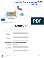 Tarea N.° 1: I. Analiza Las Siguientes Palabras e Identifica El Lexema (Raíz)