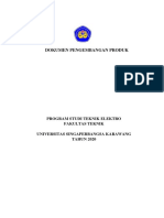 Dokumen Pengembangan Produk: Program Studi Teknik Elektro Fakultas Teknik