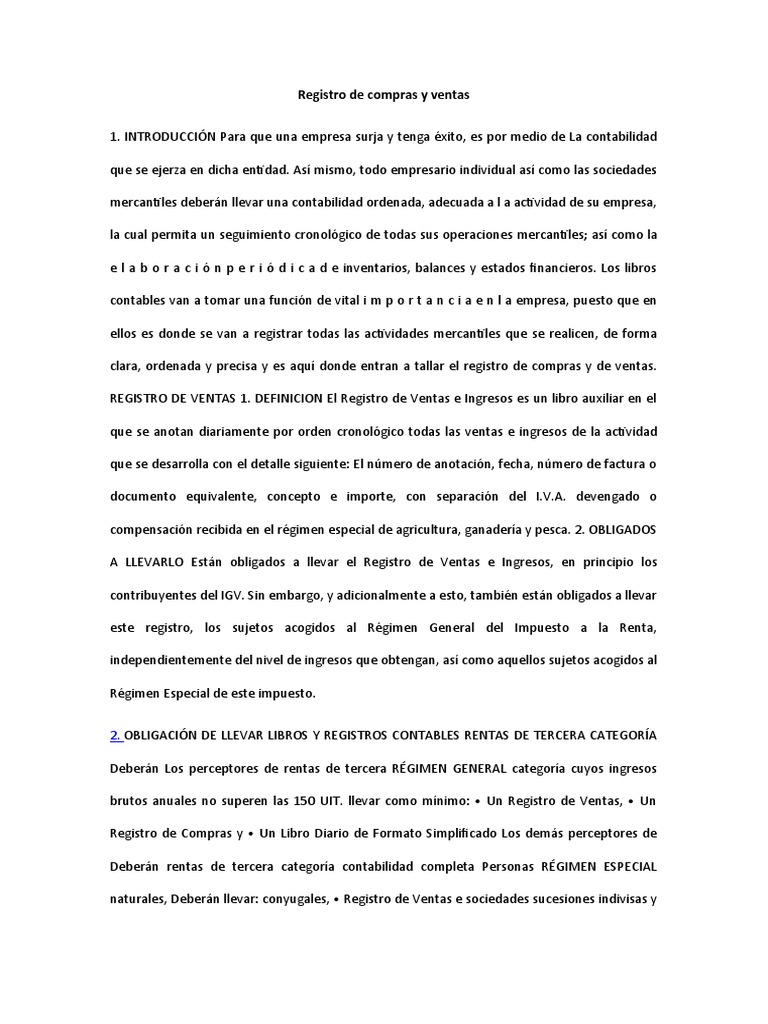 Registro de Compras y Ventas Contable | PDF | Factura | Contabilidad