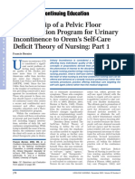 Relationship of A Pelvic Floor Rehabilitation Program For Urinary Incontinence To Orem's Self-Care Deficit Theory of Nursing: Part 1