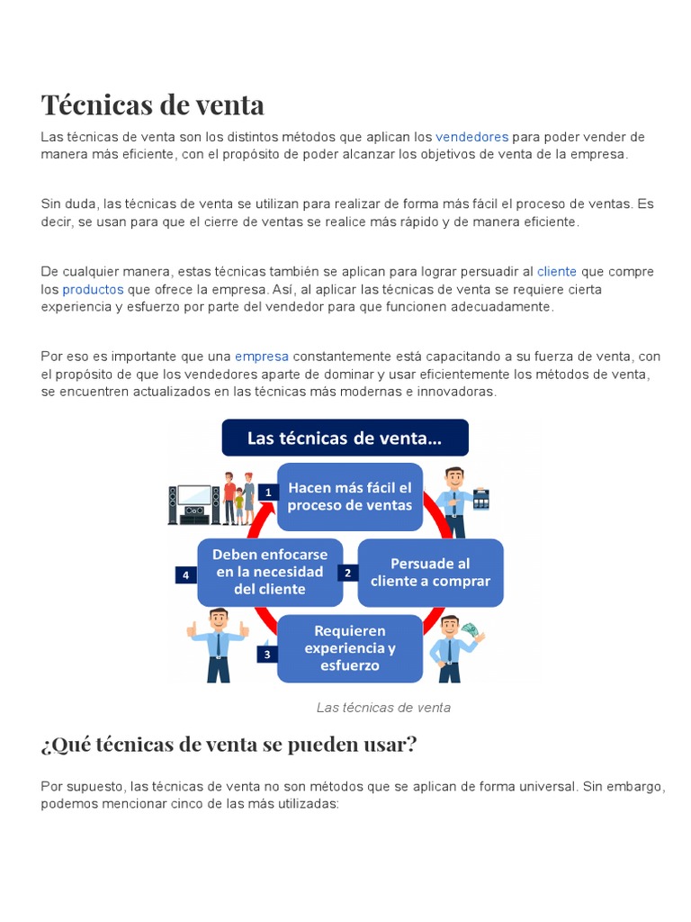Técnicas de Venta Efectivas | PDF | Ventas | Cliente