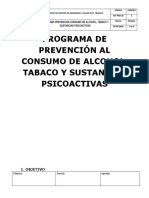 Sst-Pro 28. Programa de Prevención Al Consumo de Alcohol