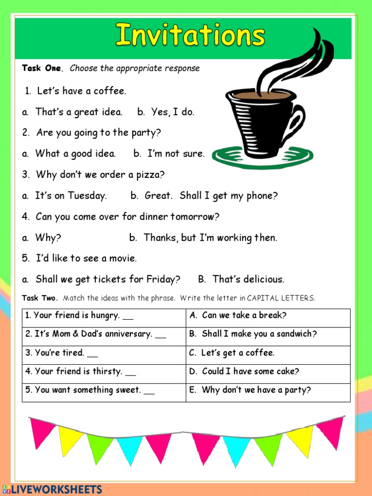 Invitation Worksheet | PDF