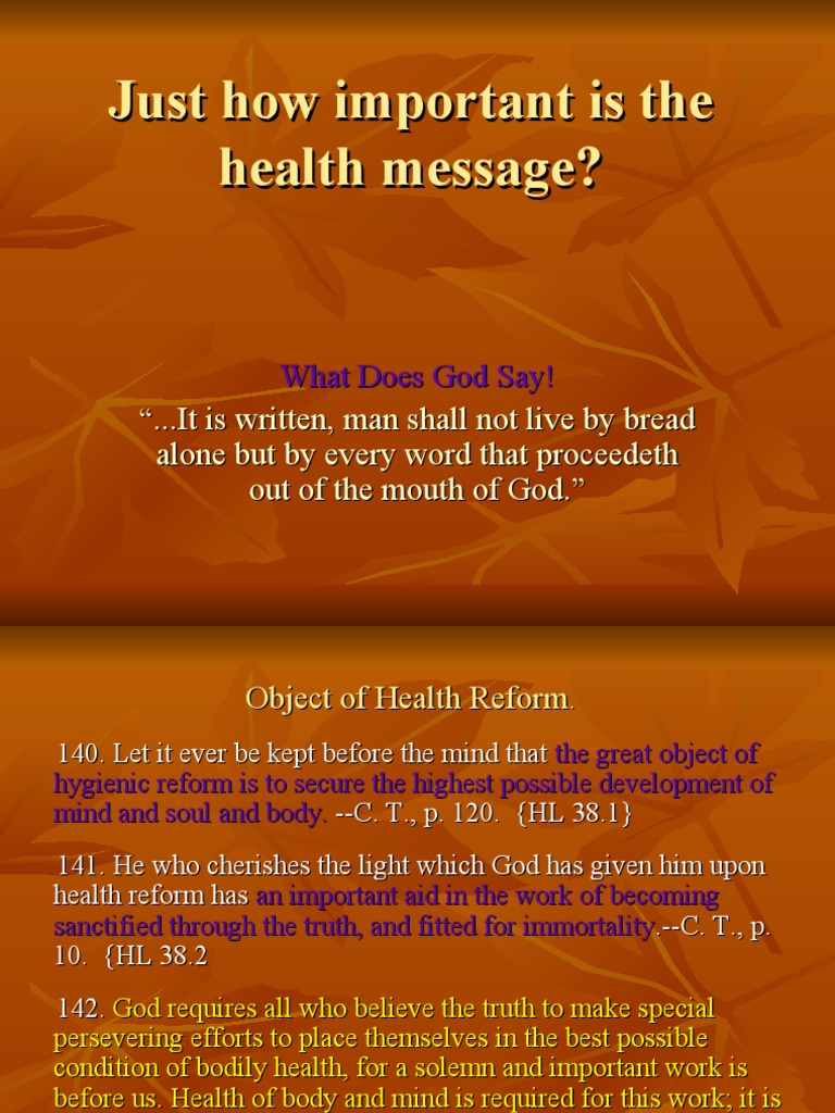 Importance of Health Reform Principles | PDF | Sin | God