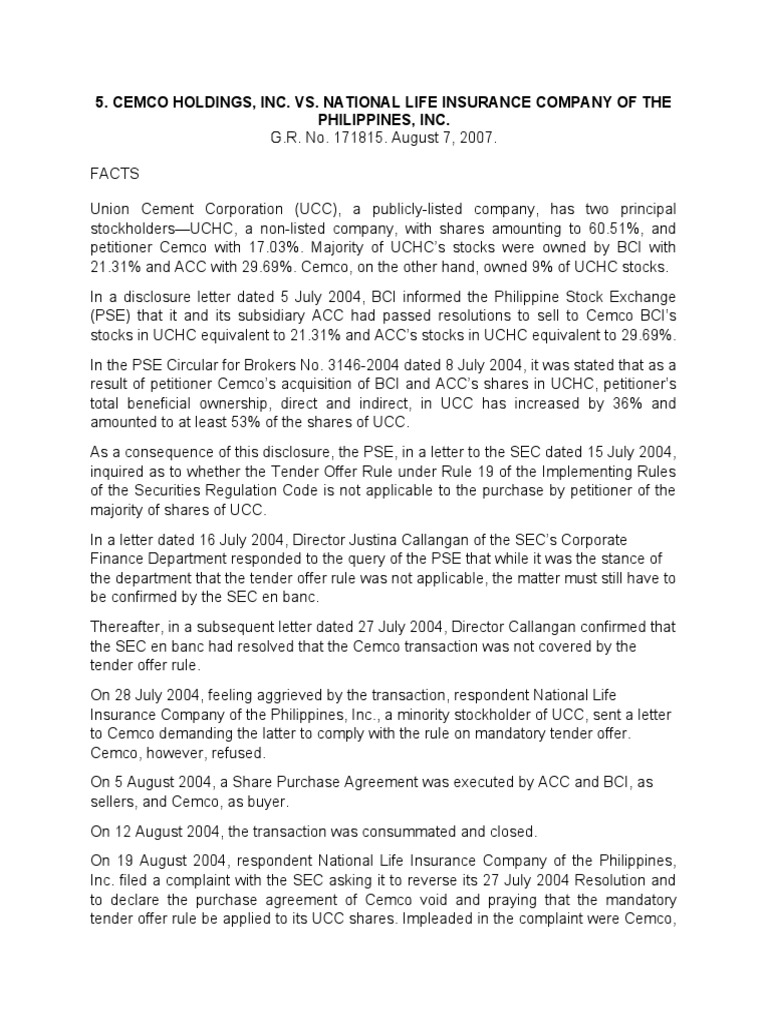 Cemco Holdings Inc. VS Nli PDF U.S. Securities And Exchange