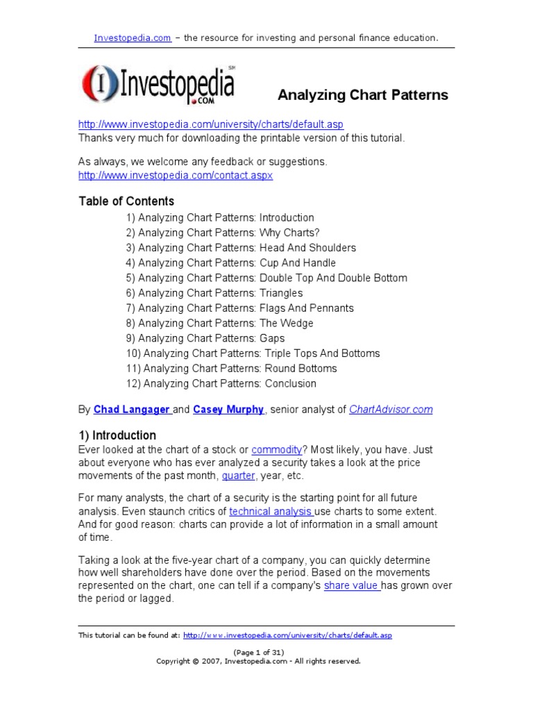 Analyzing Chart Patterns | PDF | Technical Analysis | Market Trend