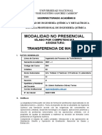 Modalidad No Presencial: Transferencia de Masa I