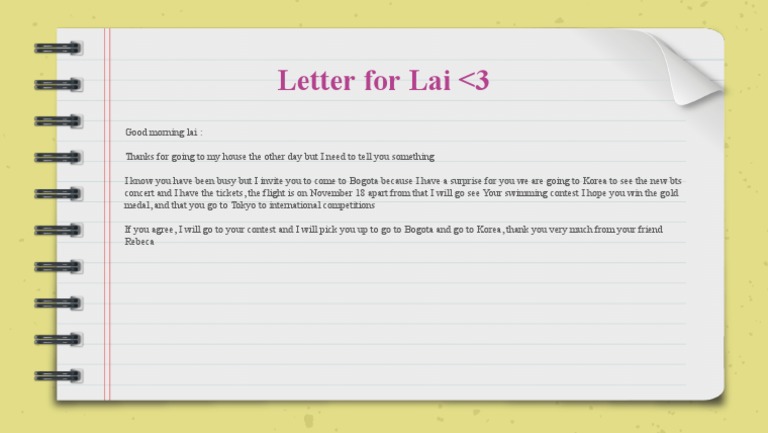Letter For Lai | PDF