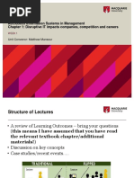 ACCG3055 Information Systems in Management Chapter 1: Disruptive IT Impacts Companies, Competition and Careers