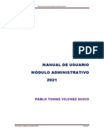 Manual de Usuario Módulo Administrativo 2021: Pablo Tomas Vilchez Suico