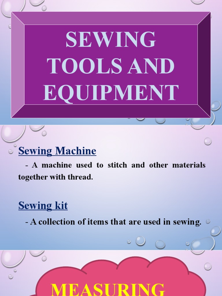 Sewing Tools and Equipment PDF