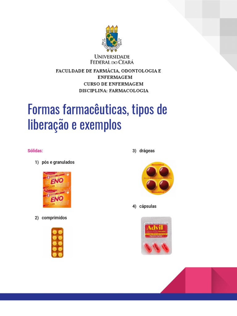 Formas e Tipos de Liberação de Fármacos | PDF