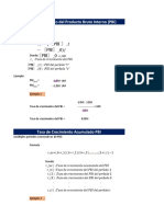 Cálculo de la Tasa de Crecimiento del PBI, PBI Proyectado y PBI per Cápita