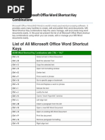 Word Shortcut Cheat Sheet | PDF