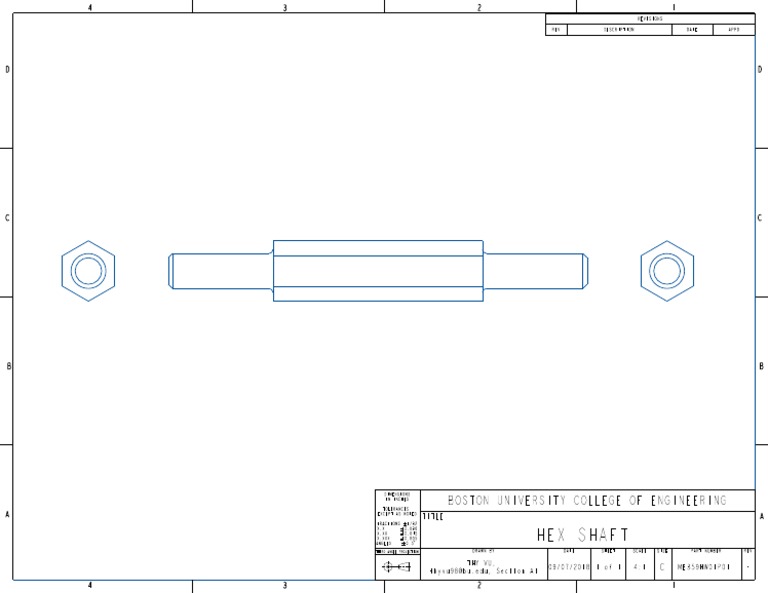 Hex Shaft Engineering Drawing | PDF