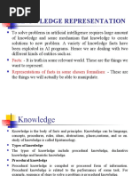 Knowledge Representation: Facts: Representations of Facts in Some Chosen Formalism