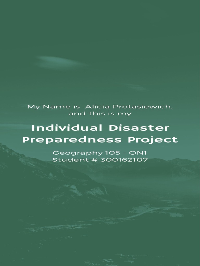 Individual Disaster Preparedness Project 1 | PDF | Earthquakes | Severe ...