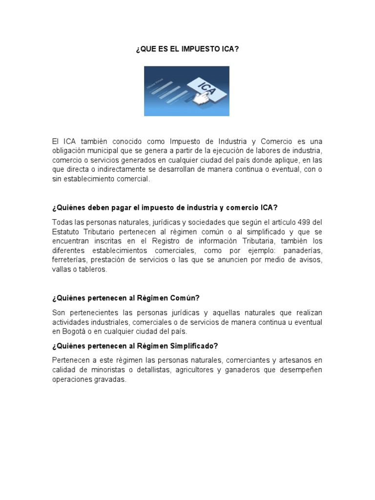 Guía del Impuesto ICA y su Declaración | PDF | Contraseña | Archivo de ...
