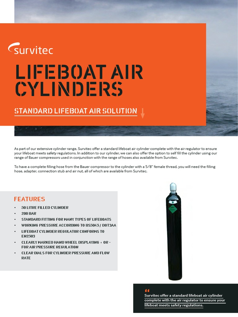 S Lifeboat Cylinder and Regulator PDF Underwater Diving Hydraulics