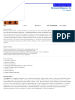Structural Masonry, 1/e: Book Information Sheet Book Information Sheet