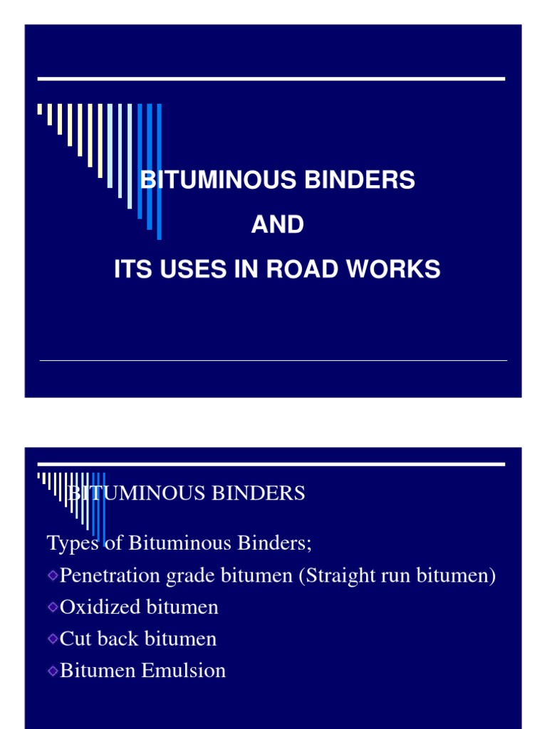 Bituminous Binders in Road Construction | PDF | Asphalt | Emulsion