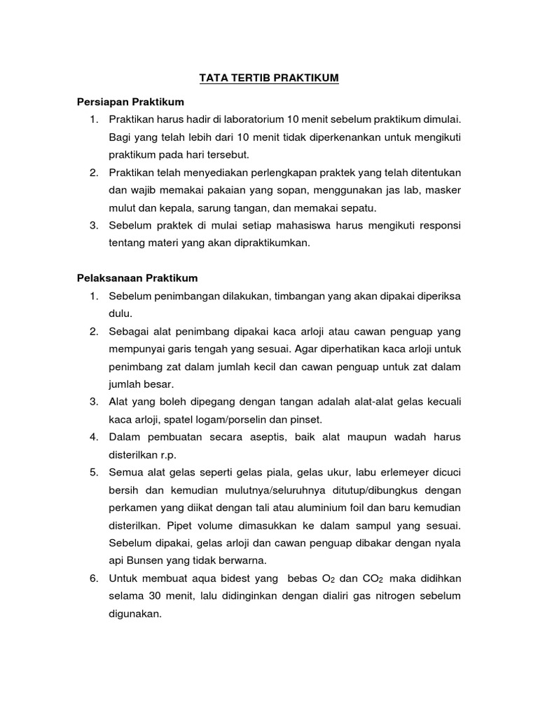 Tata Tertib Praktikum Farmasi Steril | PDF | Kesehatan Holistik