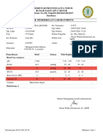 Pemerintah Provinsi Jawa Timur Rumah Sakit Jiwa Menur JLN Menur No.120, Telp (031) 5021635,5021637 Surabaya Hasil Pemeriksaan Laboratorium