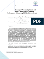 The Relationship of Personality Traits and Demographic Characteristics With The Performance of Samsung Mobile Phones Brand