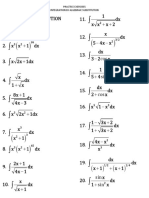 Practice Exercises Partial Fractions and Algebraic Substitution