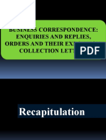 Lec 8 Business Corres - Enquiry, Orders and Collection Letters