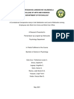 A Correlational Comparative Study of Job Satisfaction and Level of Motivation Among Employees Who Work From Home and Work From Office