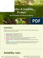 Solubility & Solubility Product: Basic Chemistry For Physics & Biology