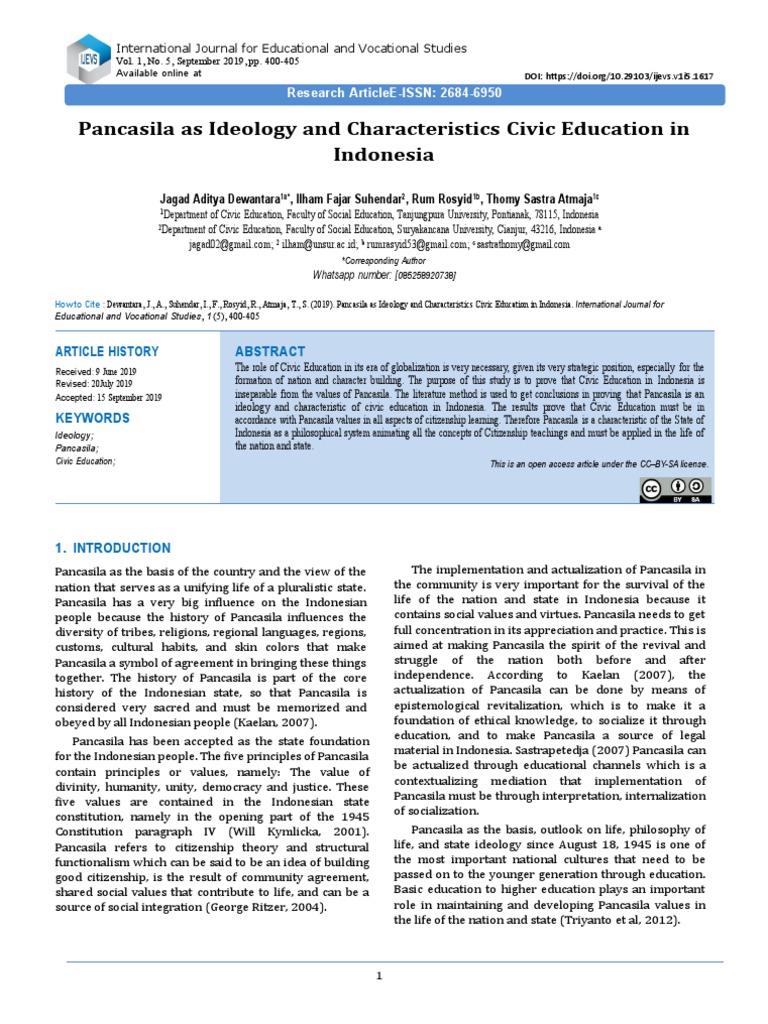 Pancasila in Civic Education Framework | PDF | Citizenship | Curriculum