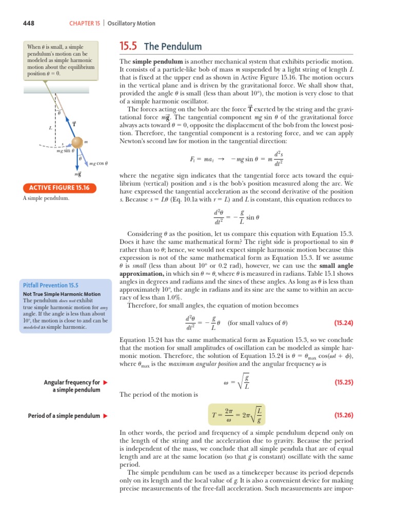 Simple Pendulum and Harmonic Motion | PDF | Rotation Around A Fixed ...