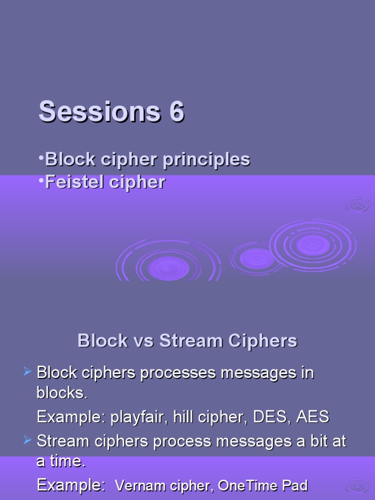 Block and Stream Cipher Principles | PDF | Computers