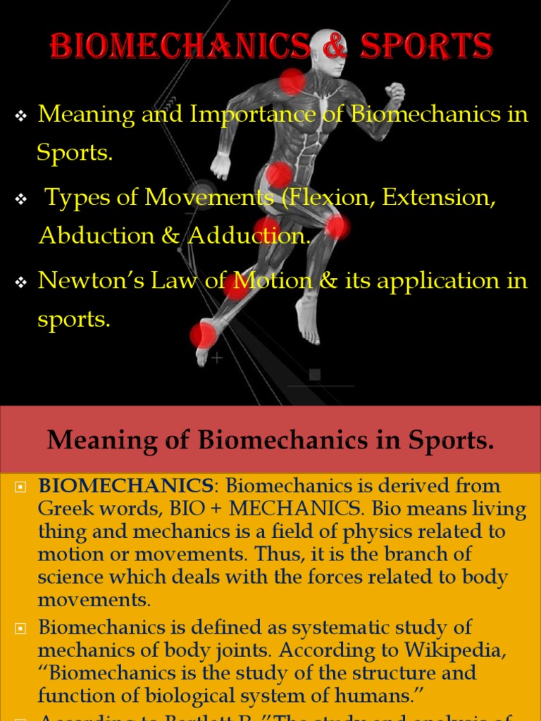 Unit 8 Biomechanics and Sports p1 PDF Anatomical Terms Of Motion