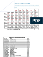 Time Table For Doing The Lab/Practical Course CMP100