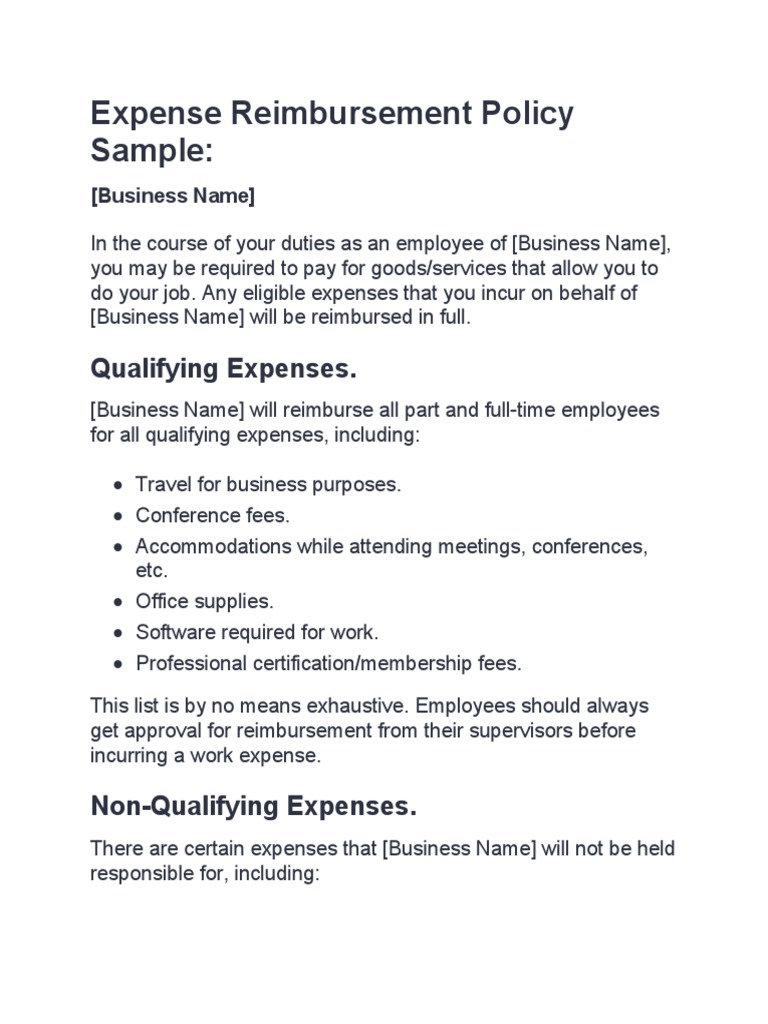 Fuel Expense Reimbursement Policy Sample PDF Fuel Economy In