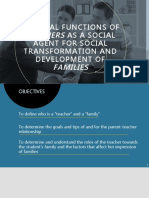 Study Guide - Integral Functions of Teachers As A Social Agent For Social Transformation and Development of Families