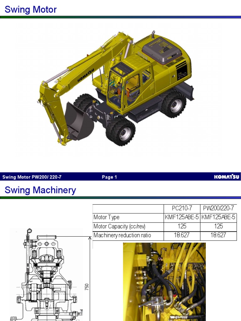 Swing Motor PW200 220-7 | PDF | Valve | Brake