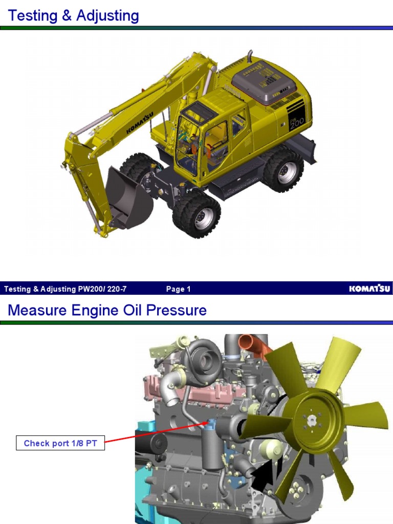 PW200/220-7 Testing & Adjustments Guide | PDF | Pump | Valve