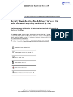 Loyalty Toward Online Food Delivery Service: The Role of E-Service Quality and Food Quality