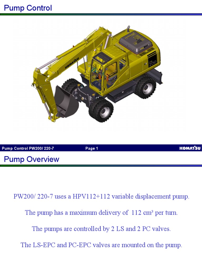 PW200/220-7 Pump Control Overview | PDF | Valve | Pump