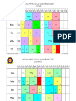 Jadual Waktu Mulai 8 Mac 2021