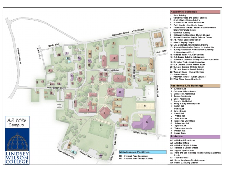 Wilson College Campus Map Lwc A.p. White Campus Map 2011 | Pdf