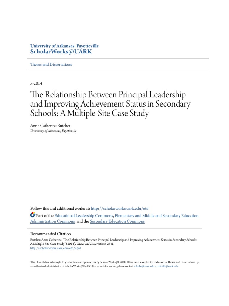The Relationship Between Principal Leadership and Improving Achievement ...