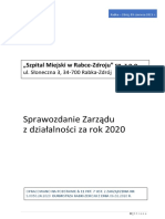 Sprawozdanie Zarządu Z Działalności 2020